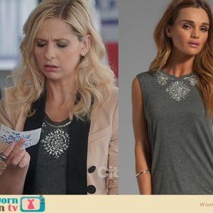 Haute Hippie Embellished Muscle Tee